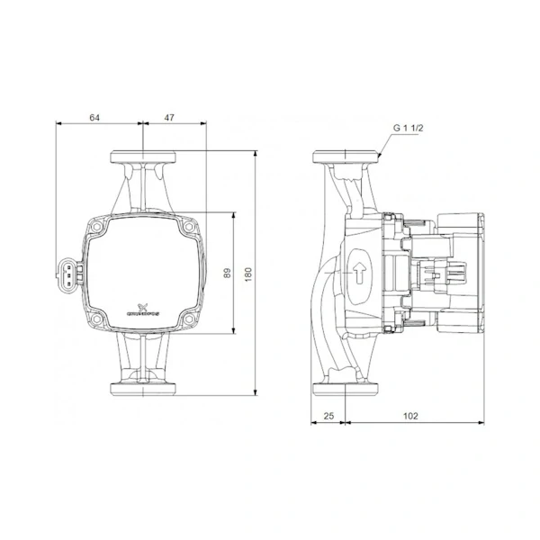 Elektronické obehové čerpadlo Grundfos ALPHA1 25-40 180