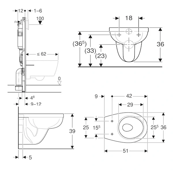 Geberit Duofix Delta set 5 v 1 nový