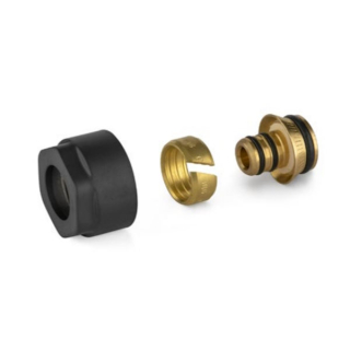Zverné šróbenia 3/4" x 16mm AL/PEX čierne Eurokonus, 2ks