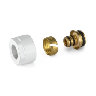 Zverné šróbenia 3/4" x 16mm AL/PEX biele Eurokonus, 2ks