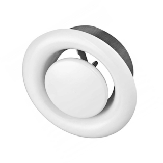 Odťahový anemostat okrúhly biely 125mm