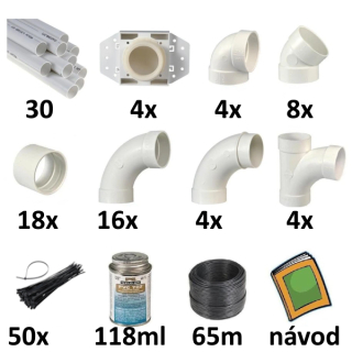 Montážna sada 4 zásuvky 45m