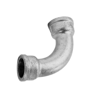 Pozinkovaný oblúk 90° 3/8" FF dlhý